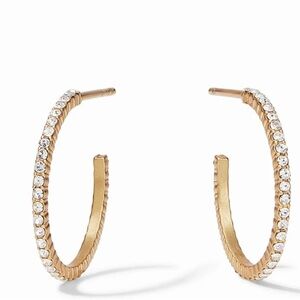 Julie Vos Gold and Silver Crystal Hoop Earrings